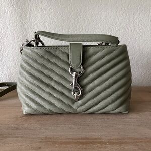 Rebecca Minkoff Edie Olive Quilted Crossbody Satchel